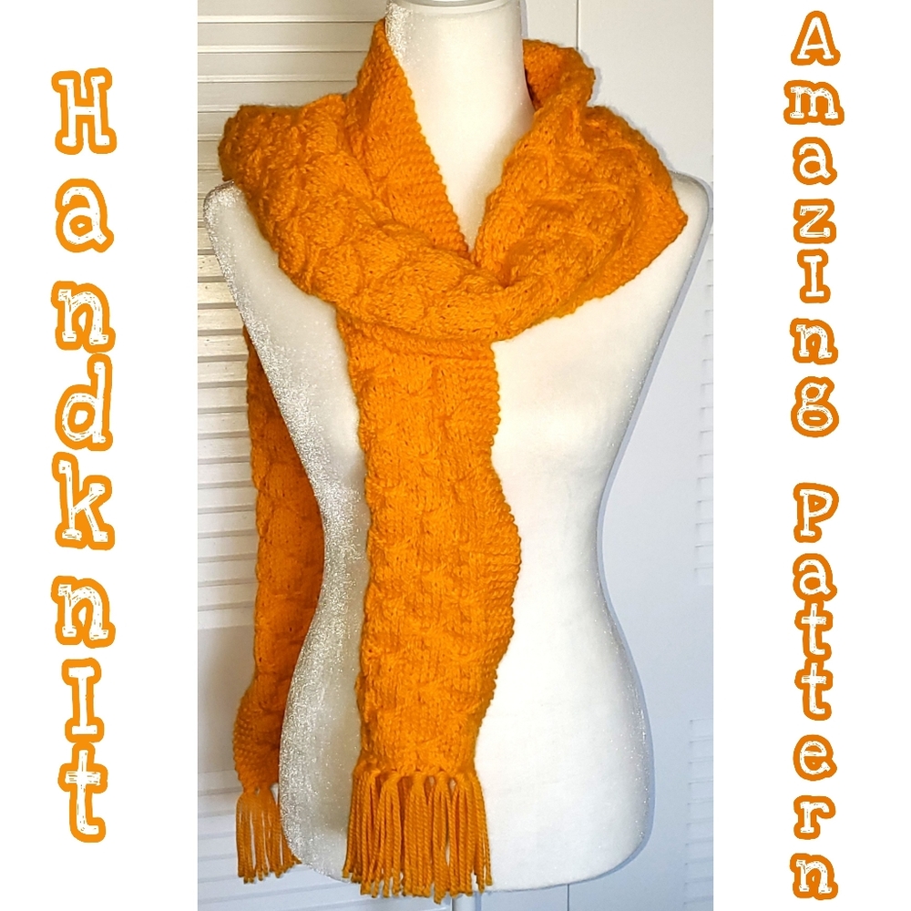 Handknit high quality scarf Goldenrod Yellow